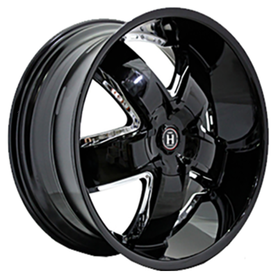 Harp 9,5x20/6x139,7 ET15 D108,1 Y-18 Gloss black with chrome accents