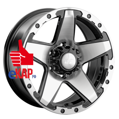 LS 8x17/6x139,7 ET30 D100,1 1284 BKF (конус, Колпак+лого)