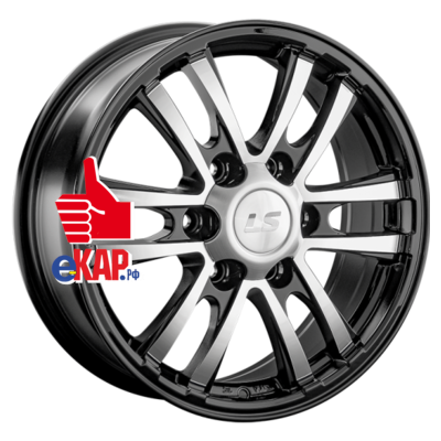 LS 7x17/6x139,7 ET30 D106,1 1287 BKF (конус, Колпак+лого)