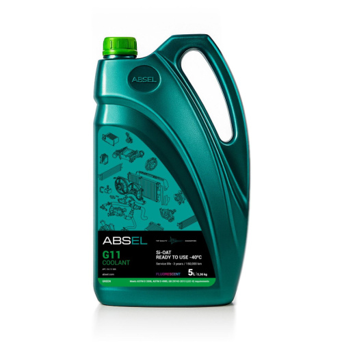 ABSEL G11 GREEN COOLANT Si-OAT -40 5л 5.36кг